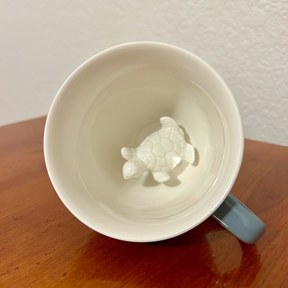 Creature Cups With White Turtle In Blue Grayish Fun Cup